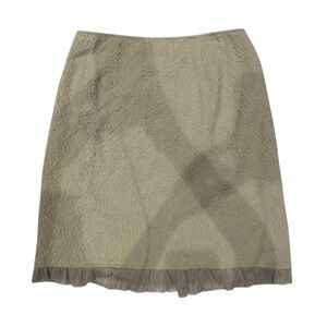 Olive Mini Skirt with Subtle Ruffle Hem